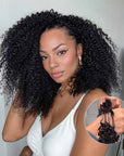 QVR Upgraded Tight Curly Feather Crochet Human Hair 3 Packs for Full Head Crochet Weave Hair Extensions