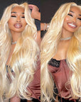 qvr wigs 613 honey blonde 30 inch body wave hd lace front wig
