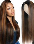 upgraded glueless straight v part human hair wig
