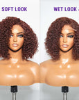 human hair bob wigs with defined waves and C lace part