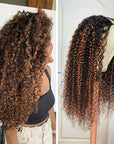 glueless no leav out curly v part wig human hair