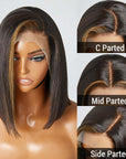 trendy sliced cut bob wigs with contrasting highlights