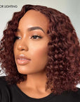 glueless left part bob wigs in warm auburn tones