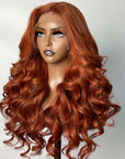 qvr wigs with ginger brown tones, ideal for a chic, fiery style.
