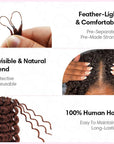 qvr hair reddish brown water wave crochet braids, natural, invisible and reusable