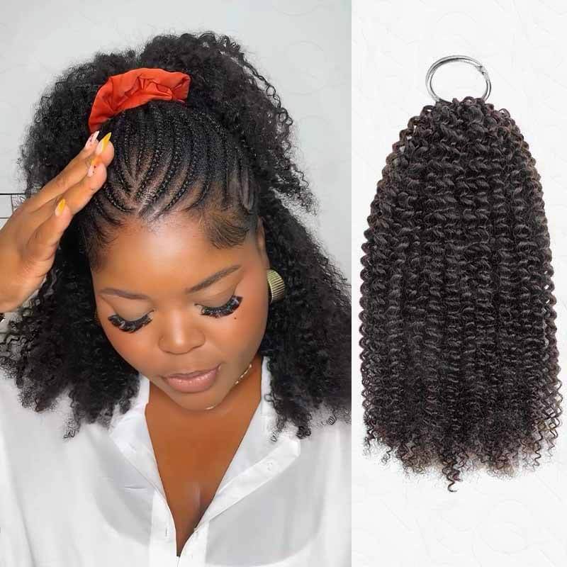 QVR Natural Black Afro Kinky Curly Crochet Hair Extensions – QVR Hair