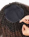 QVR Glueless Kinky Curly Half Wig Invisible Hairline Ombre
