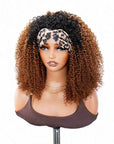 QVR Glueless Kinky Curly Half Wig Invisible Hairline Ombre