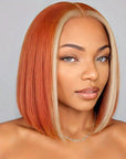 human hair wigs ombre orange straight bob for bold black beauty