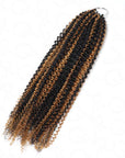QVR Blonde Highlight Feather Crochet Human Hair