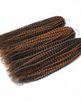 QVR Brown Highlight Feather Crochet Human Hair