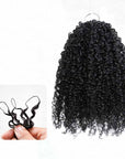 QVR Upgraded Tight Curly Feather Crochet Human Hair 3 Packs for Full Head Crochet Weave Hair Extensions