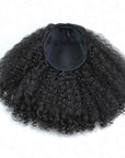 QVR Glueless Kinky Straight Half Wig With Spiral Curl 250% Density Human Hair Wig Natural Black Wear Go Flip Over Wig