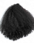 QVR Glueless Kinky Straight Half Wig With Spiral Curl 250% Density Human Hair Wig Natural Black Wear Go Flip Over Wig
