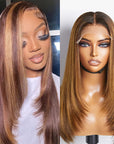 qvr glueless wigs with sleek piano highlight style