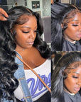 premium Brazilian black hair human hair wear and go wigs with defined body wave texture