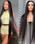 sleek long qvr wigs for black women, natural hairline finish
