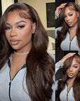glueless wigs for beginners, offering a sleek body wave with a pre-cut 4x6 lace closure