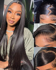 hd lace wigs human hair straight undetectable lace front wig for black women