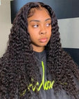 qvr wigs deep wave lace front for natural black hair texture.