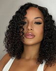 elegant short curly bob wigs, 13x4 lace frontal human hair bob wigs for black women