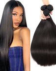 qvr silky straight natural black human hair bundles