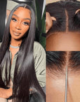 beginner-friendly human hair wear and go wig with sleek straight texture