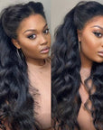 glueless wigs with curly edge and body wave for a voluminous, textured look
