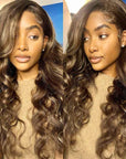 body wave hd lace wigs for black women with dark balayage