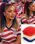 American US Flag Colored Kinky Braids Human Hair Pack