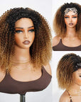 QVR Glueless Half Wig 3 In 1 Kinky Curly Human Hair Protective Hairstyle