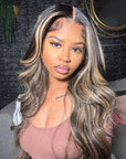 qvr wigs balayage highlight body wave style