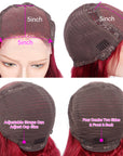 QVR 5x5/13X4 Lace Frontal 99J Burgundy Red Wig Body Wave Human Hair Wigs Affordable Price