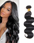qvr body wave natural black human hair bundles 1pc