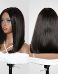classic bob wig with mono net base, glueless install and natural part line