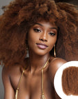 brown huge volume afro kinky human hair