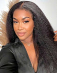 glueless human hair wigs with kinky straight texture for bold style