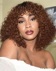 beautiful short pixie bob wigs with bangs, water wave style for black women