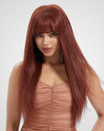 qvr wigs 4x4 lace front straight wig with bangs