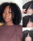 qvr beginner friendly glueless kinky curly v part human hair wigs