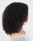 afro kinky curly v part wigs on wig stand side view