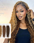 water wave texture crochet braiding hair 3 color packs