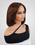 natural look human hair bob wigs in classic bob silhouette