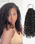 QVR Ramen Curl Crochet Hair Natural Black Machine Made Feather Crochet Human Hair Extension