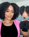 QVR Afro Kinky Curly V Part Wigs Human Hair Beginner Friendly No Leave Out