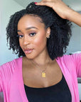QVR Afro Kinky Curly V Part Wigs Human Hair Beginner Friendly No Leave Out