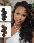 QVR Body Wave Crochet Hair Natural Black Machine Made Feather Human Hair Extension