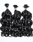 QVR French Curl Human Bulk Hair Extensions for Boho Knotless Braiding