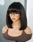 qvr short bobo wigs human hair wigs with bangs