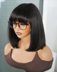 silky straight short bob wigs mini lace big beauty